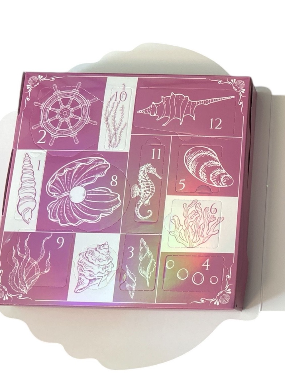 Kids Advent Calendar - Pink Seashell & Ocean Motif